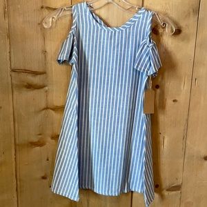 Girls sundress blue & white stripe